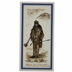Hand Painted Ceramic Tile of Willie "Caddie Willie" Gunn at Bruntsfield Links by Artist Bill Waugh