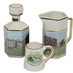 Three Piece St. Andrews Millenium Collection Miniature Decanter Set - Decanter, Pitcher, & Mug