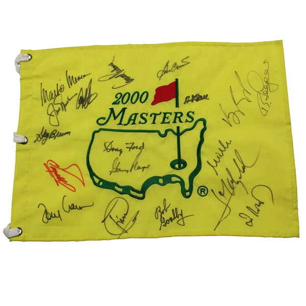 Palmer, Nicklaus, Player & others Signed 2000 Masters Embroidered Flag JSA ALOA
