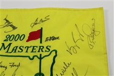 Palmer, Nicklaus, Player & others Signed 2000 Masters Embroidered Flag JSA ALOA