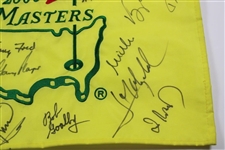 Palmer, Nicklaus, Player & others Signed 2000 Masters Embroidered Flag JSA ALOA