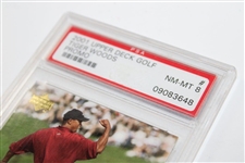 2001 Upper Deck Golf Tiger Woods Promo Golf Card NM-MT 8 PSA #09083648
