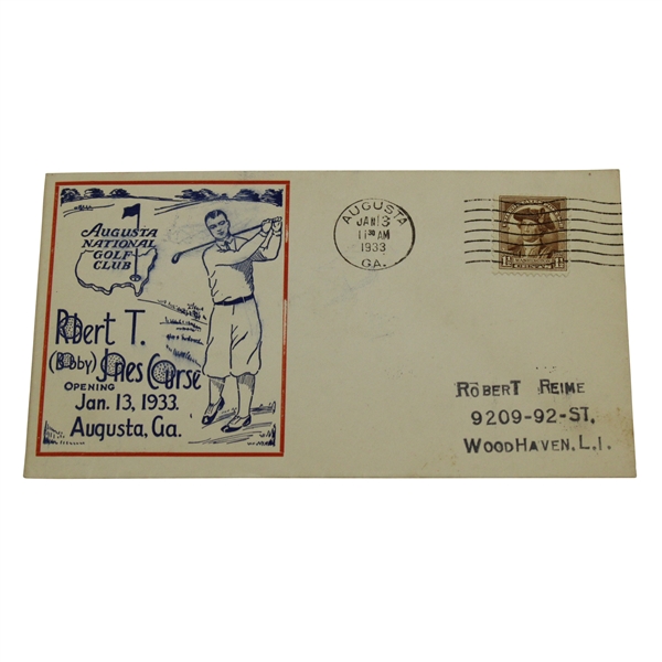 1933 Augusta National Golf Club Bobby Jones Course Opening FDC - Red
