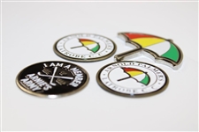 Four (4) Arnold Palmer Ball Markers - Umbrella, Latrobe (x2) & 'I Am A Member of Arnie's Army'