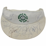 Jack Nicklaus, Payne Stewart, Greg Norman & more Signed Memorial Visor Circa 86 JSA ALOA