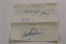 Arnold Palmer Signed Cut with Arnie's Crusade Army Pin & Black Latrobe Hat