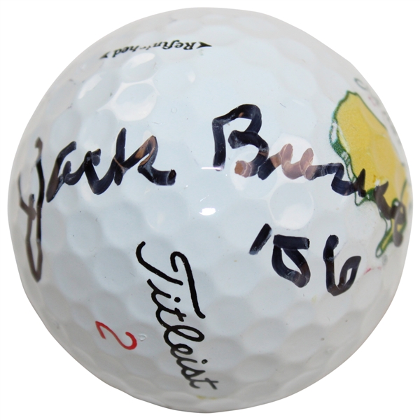 Jack Burke Signed Classic Titleist Masters Logo Ball with "56" Inscription JSA ALOA