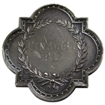 1947 British Amateur at Carnoustie Sterling Silver Runner-Up Medal Awarded to Dick Chapman with Letter 