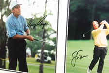 Nicklaus, Palmer, & Player Signed Golf Balls & Photos in Framed Shadow Box JSA ALOA