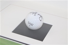 Nicklaus, Palmer, & Player Signed Golf Balls & Photos in Framed Shadow Box JSA ALOA