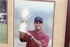Tiger Woods 2000 Pebble Beach Framed Shadow Box with Photo & Nike Golf Ball