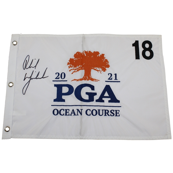 Phil Mickelson Signed 2021 PGA Championship Embroidered Flag - Rare! JSA ALOA