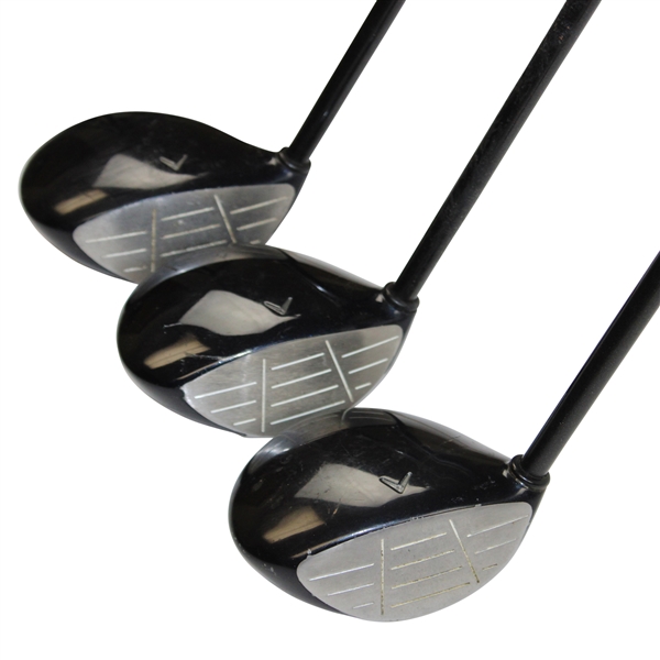 Three (3) Gary Player Game Used Callaway Steelhead Plus Big Bertha Fairway Woods Set with COA