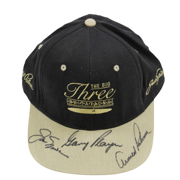 Palmer, Nicklaus & Player Signed The Big Three Invitational Hat JSA ALOA
