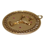 1967 Ryder Cup at The Champions Club 14k Gold Inscribed Medal Presented to Team Members