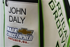 John Daly Signed Vibrant Green & White Vertical Groove Logo Full Size Golf Bag PSA #AM26959