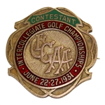 1931 Intercollegiate Golf Association Contestant Badge - George Dunlap Win