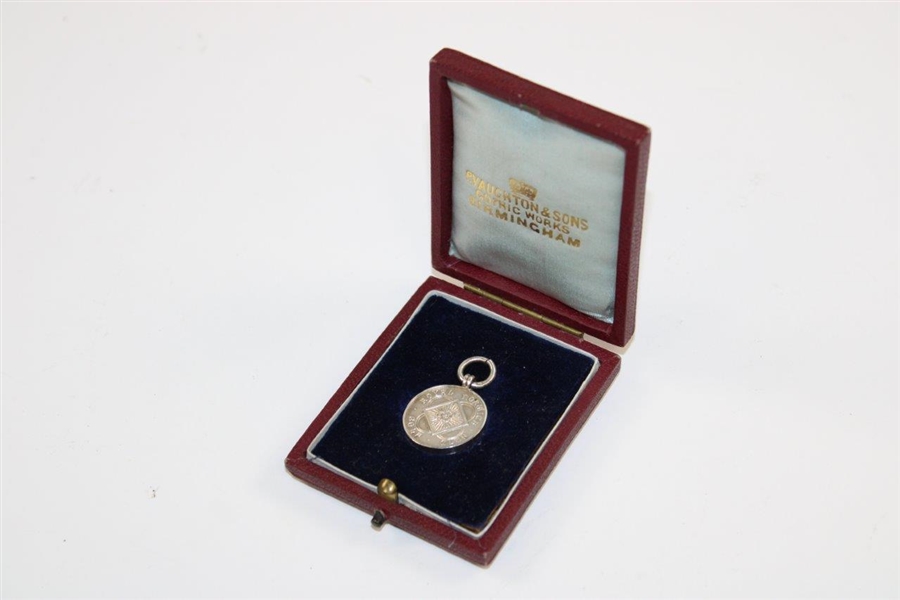 1900 Royal Norwich First Class Medal In Original Cardinal Red Case with Gold Gilt - 3/4" Diameter