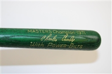 Charles Coody Personal 1971 Hillerich & Bradley Commemorative Mini Green Bat