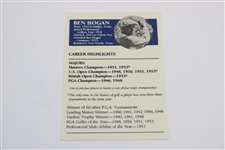 Ben Hogan Signed 'Ben Hogan Career Highlights' Golf Card JSA ALOA