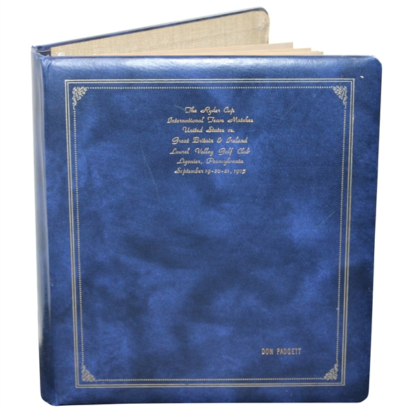 Don Padgetts 1975 Ryder Cup Team Matches Personal Photo Album with Forty-One (41) 8x10 Photos