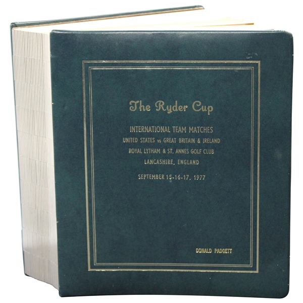 Donald Padgetts 1977 Ryder Cup Team Matches Personal Photo Album with Fifty (50) 8x10 Photos