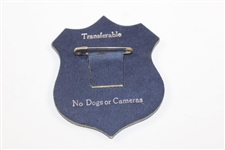 1978 OPEN Championship at St. Andrews Blue Leahter Shield Lapel Pin - Collection of Donald E. Padgett