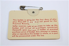 1970 Masters Touranment SERIES Badge #12676 - Billy Casper Winner
