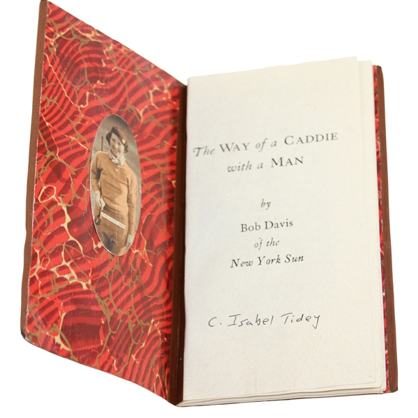 1926 The Way of a Caddie with a Man by Bob Davis with Leather Cover & Owners Initials