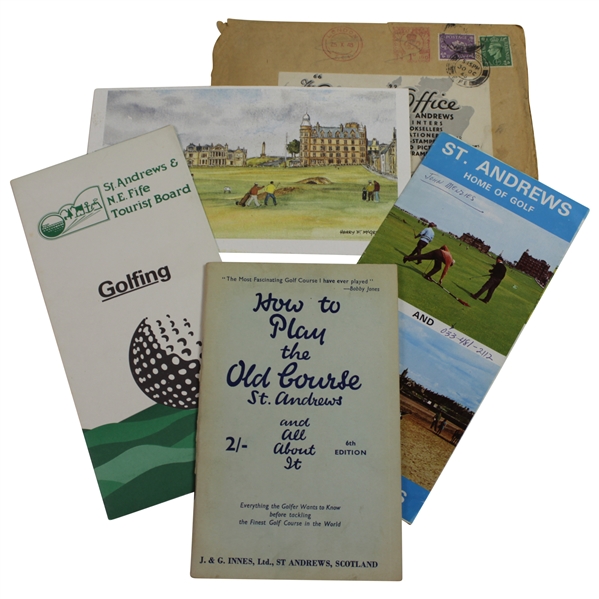 How to Play the Old Course, Home of Golf, Golfing Brochures with St. Andrews Card/Envelope