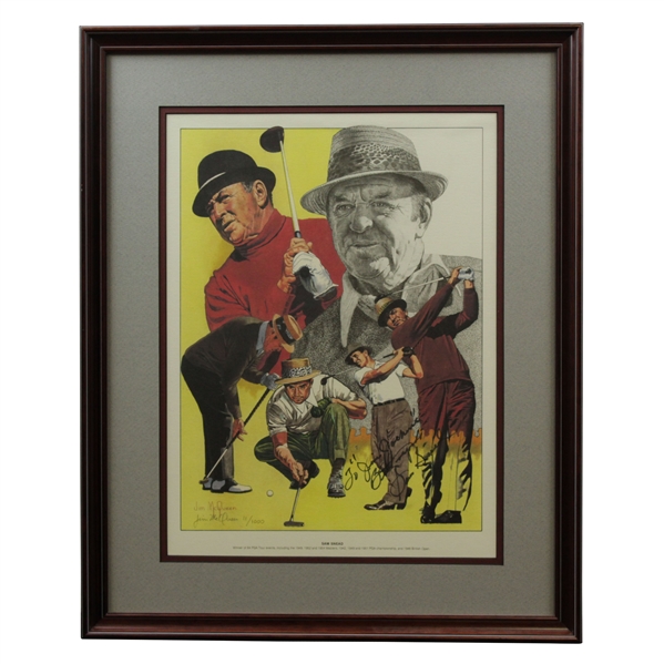 Sam Snead Signed Ltd Ed Jim McQueen Career Collage #11/1000 - Personalized - Framed JSA ALOA