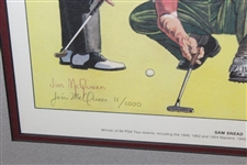 Sam Snead Signed Ltd Ed Jim McQueen Career Collage #11/1000 - Personalized - Framed JSA ALOA