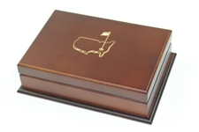 Deluxe Augusta National Golf Club Masters Playing Card Sets In Cherry Wood Box - Used