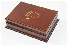 Deluxe Augusta National Golf Club Masters Playing Card Sets In Cherry Wood Box - Used