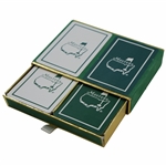 Set of Masters Tournament Green & White Playing Cards In Felt Case - Used