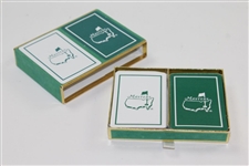 Set of Masters Tournament Green & White Playing Cards In Felt Case - Used