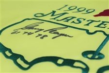 Gary Player Signed 1999 Masters Embroidered Flag with Years Won JSA ALOA