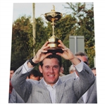Lee Westwood Signed Photo at 2010 Ryder Cup Holding Trophy JSA ALOA
