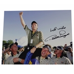 Bernhard Langer Signed Photo at 2004 Ryder Cup Hoisted In Air JSA ALOA