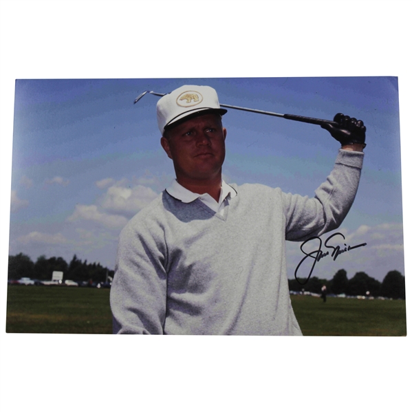 Jack Nicklaus Signed Photo Grey Sweater & White Golden Bear Cap with Letter - JSA ALOA