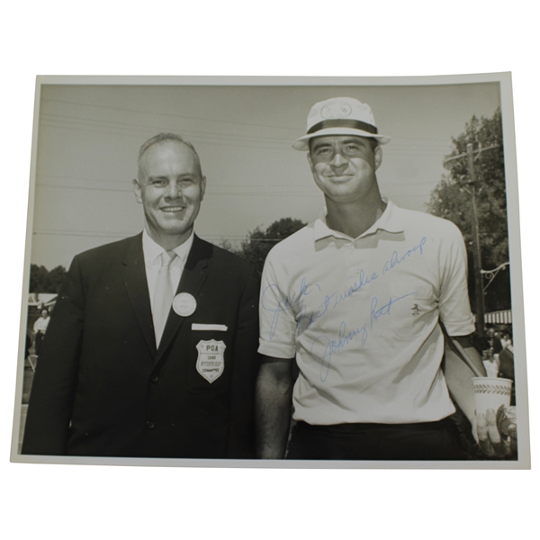 Johnny Pott Signed 8x10 Bill Mark 1963 Ryder Cup Photo to Jack Sargent JSA ALOA