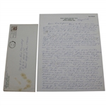 Paul Runyan Signed Handwritten Letter on Green Gables CC Letterhead with Envelope JSA ALOA