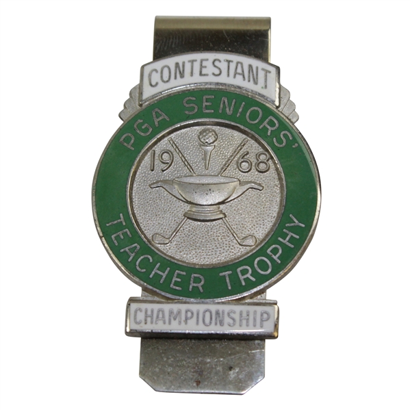 Rod Mundays 1968 PGA Seniors Teacher Trophy Championship Contestant Badge/Clip
