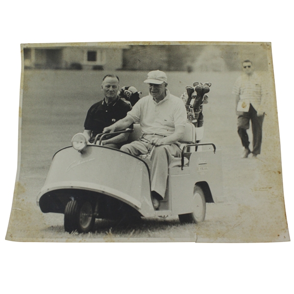 President Eisenhower 3-Wheel Golf Cart with Masters Hat Original Photo - Rod Munday Collection