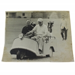 President Eisenhower 3-Wheel Golf Cart with Masters Hat Original Photo - Rod Munday Collection