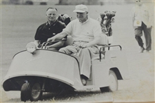President Eisenhower 3-Wheel Golf Cart with Masters Hat Original Photo - Rod Munday Collection