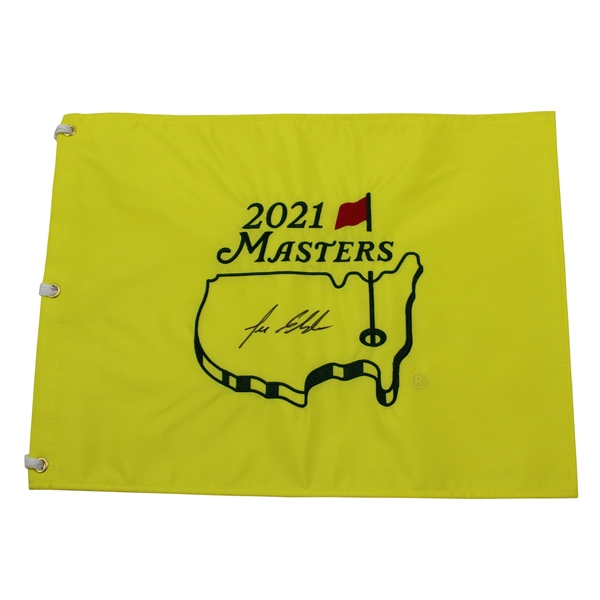 Lee Elder Signed 2021 Masters Tournament Embroidered Flag JSA ALOA