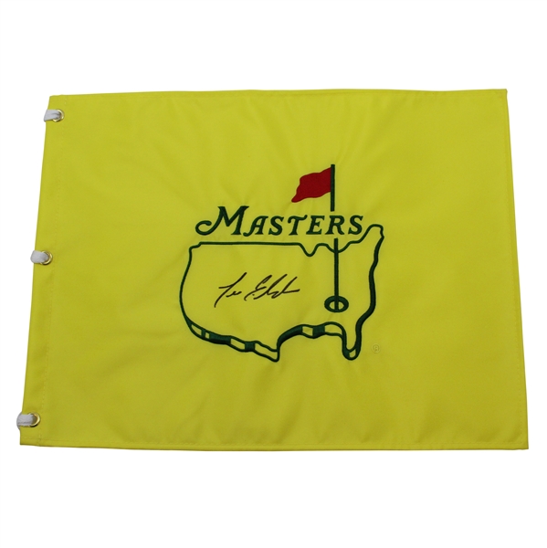 Lee Elder Signed Undated Masters Tournament Embroidered Flag JSA ALOA