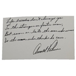 Arnold Palmer Signed Lifes Battles Quote Card JSA ALOA