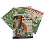 Four (4) Vintage Golf Music Sheets - Follow Thru, Roll Offa My Green, Love in the Rough, Rain Song